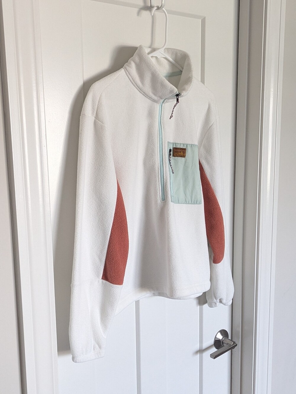 Patagonia Microdini 1/2 Zip Fleece Pullover - White sz M - Picture 2 of 7